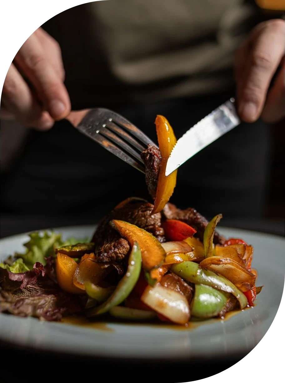 Chef plating a dish