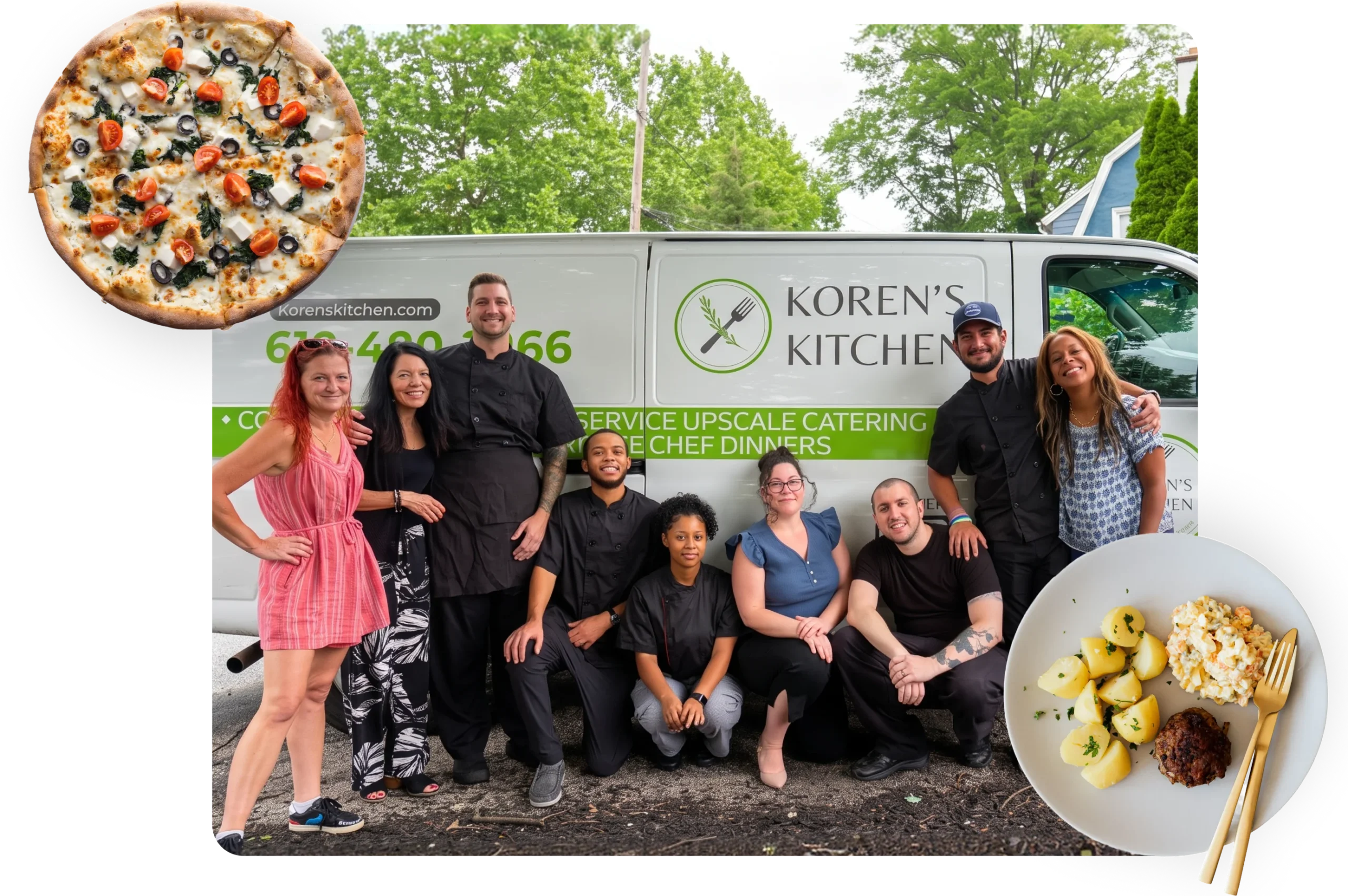 The Koren's Kitchen team in front of their catering van